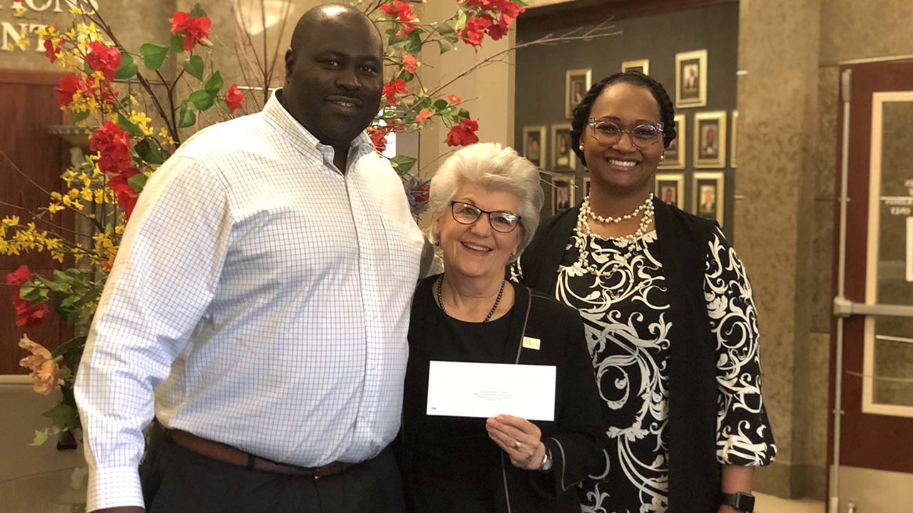 Pictured (L-R)  Chan Tucker – Senior Manager, Region Customer Service – Entergy Arkansas, Inc. Dr. Linda Okiror – Vice Chancellor for Enrollment Management & Student Success, UAPB Marla Mayberry – Vice Chancellor of Institutional Advancement, UAPB